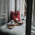 Reading Nook - photo of gel candle on board beside pillow