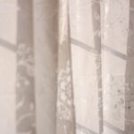 Textiles Layers - white and brown floral curtain