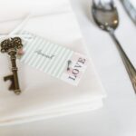 Valentines Decor - silver skeleton key on white textile