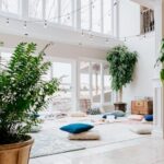 Yoga Studio - blue swimming pool near green potted plant