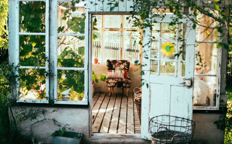 Low Maintenance Garden - opened door of house